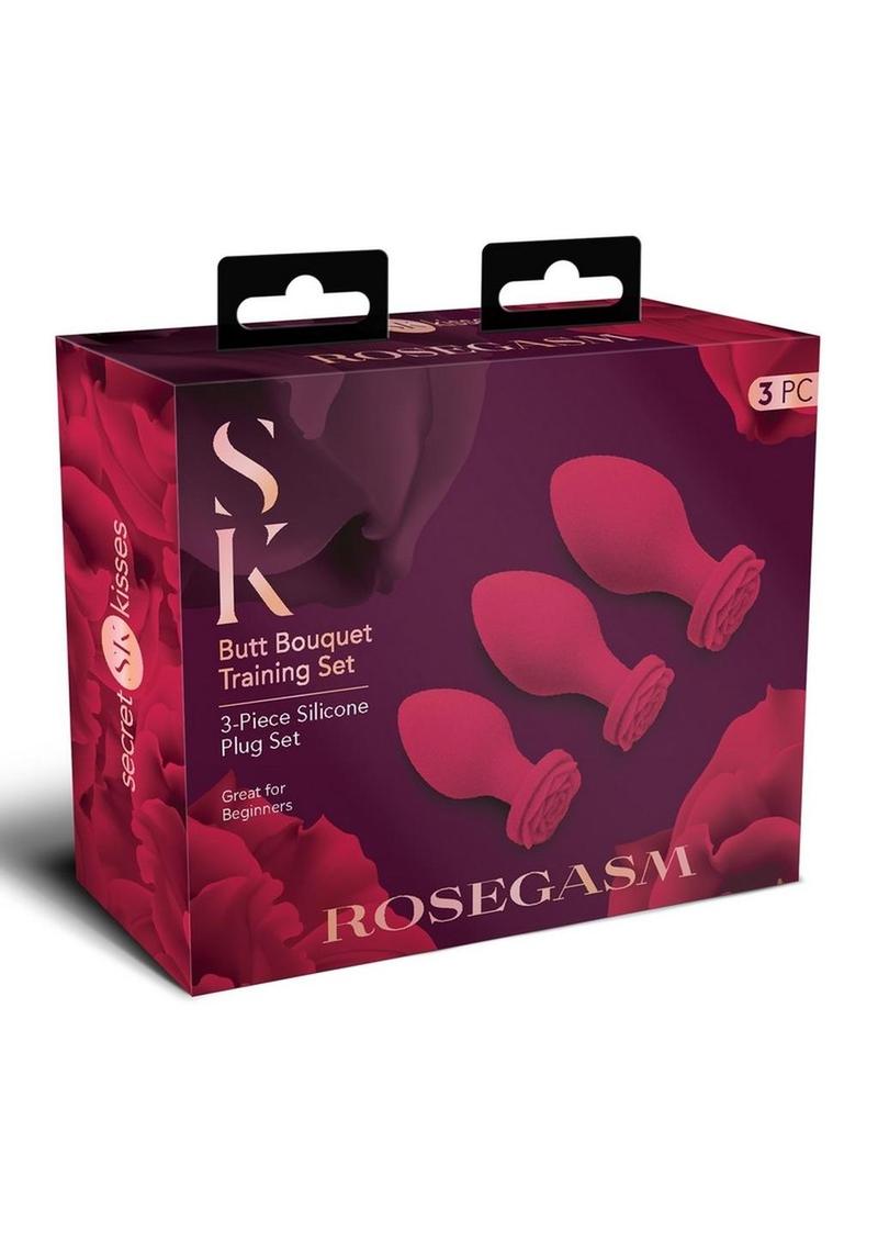 Secret Kisses Rosegasm Butt Bouquet Training Set Silicone Plugs (3 Piece) - Red - SP BOUTIQUE