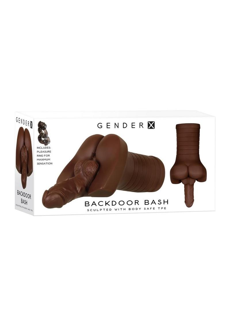 Gender X Backdoor Bash Stroker with Vibrating Cock Ring - SP BOUTIQUE