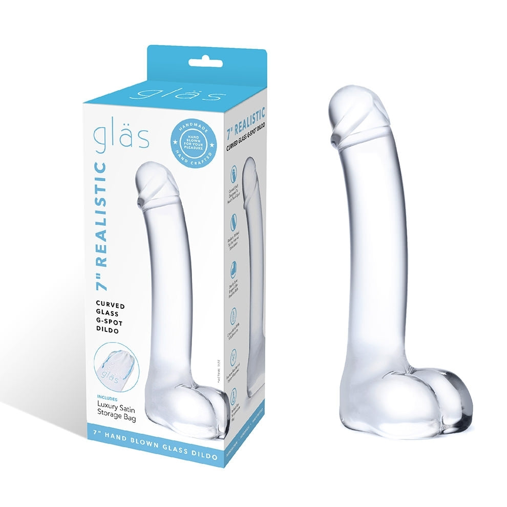 Realistic Curved Glass G-Spot Dildo ELECTRIC EEL