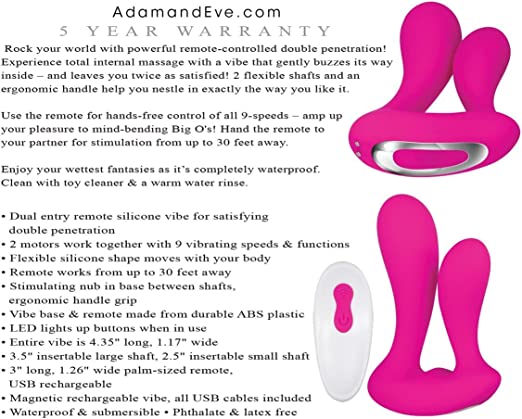 Powerful Remote Controlled Vibrator - Dual Entry Silicone Massager with 9 Speeds, Waterproof Design - SP BOUTIQUE