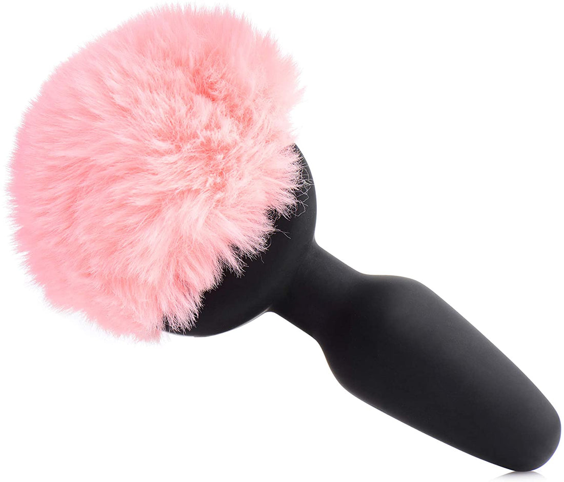 Pink Bunny Tail Vibrating Anal Plug - SP BOUTIQUE