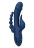 III Triple Orgasm Rechargeable Silicone Stimulating Vibrator - Navy Blue - SP BOUTIQUE