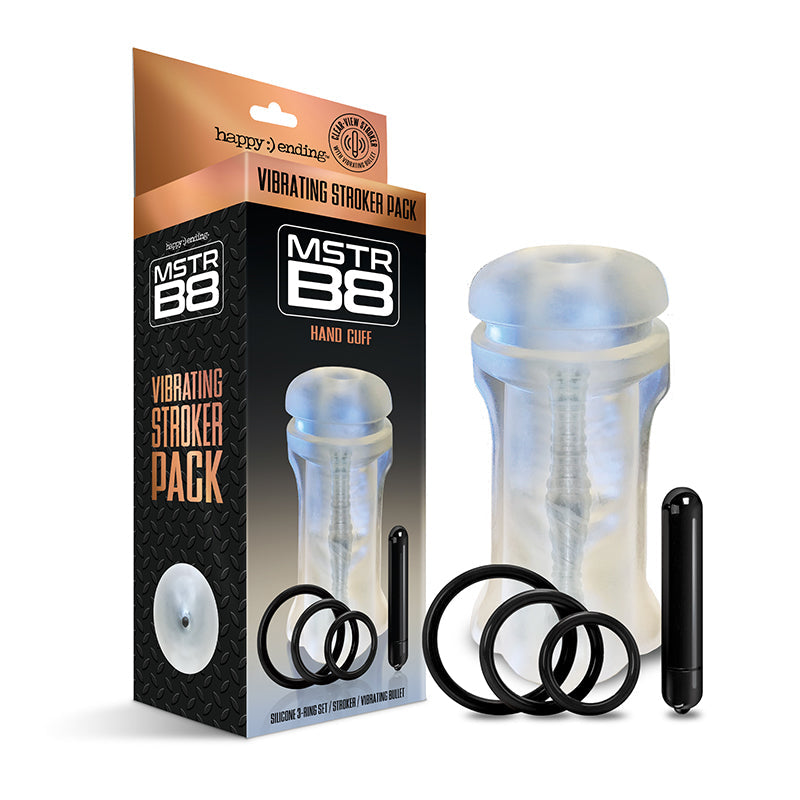 Happy Ending Mstr B8 Vibrating Stroker Pack - Hand Cuff - SP BOUTIQUE