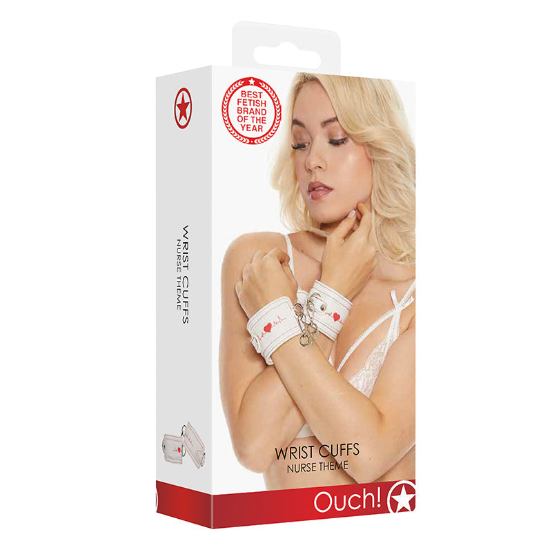 Ouch Wrist Cuffs Nurse Theme White - SP BOUTIQUE