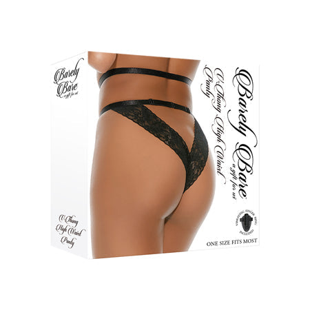 Barely B V Thong High Waist Blk Os - SP BOUTIQUE