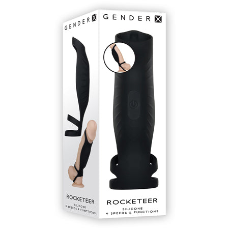 Gender X Rocketeer Vibrating Penis Sheath Black - SP BOUTIQUE