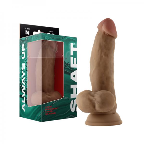 Shaft Model N Liquid Silicone Dong With Balls 7.5 In. Oak - SP BOUTIQUE