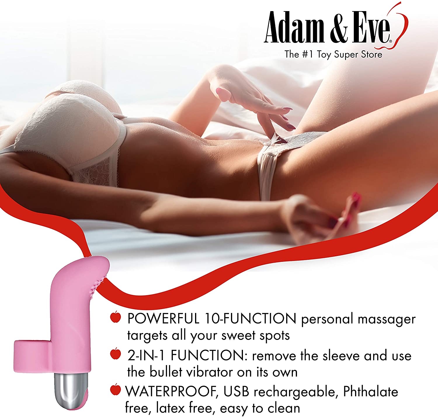 Rechargeable Finger Vibrator by Adam & Eve SP BOUTIQUE Rechargeable Finger Vibrator by Adam & Eve SP BOUTIQUE