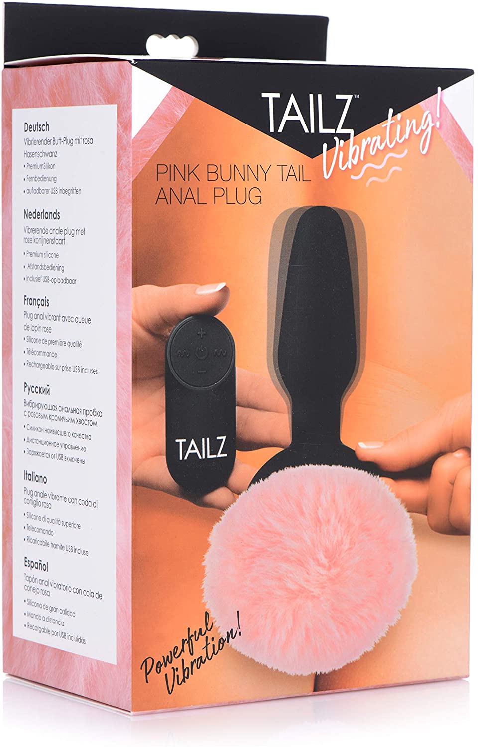 Pink Bunny Tail Vibrating Anal Plug - SP BOUTIQUE