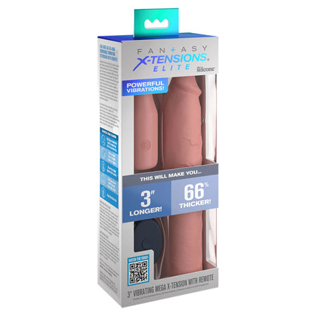 Fantasy X-tensions Elite Vibrating Silicone Mega Extension With Remote - SP BOUTIQUE