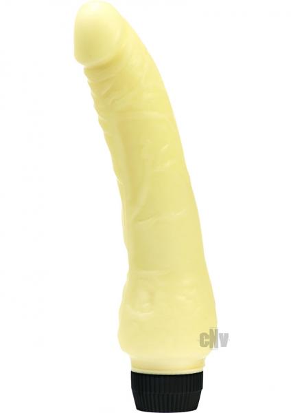 Zeus 8&quot; Glow In The Dark Realistic Vibrator With Curved Shaft &amp; Multi-Speed Controller - SP BOUTIQUE