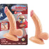 All American 4 inches Curved Dong with Balls Beige - SP BOUTIQUE