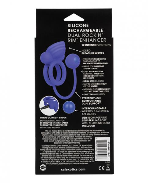 Dual Rockin Rim Enhancer Purple Vibrating Cock Ring - SP BOUTIQUE