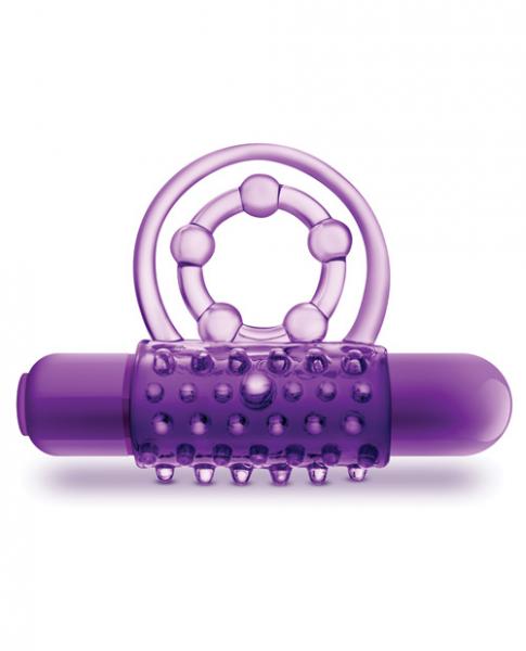 The Player Vibrating Double Strap Cock Ring Purple - SP BOUTIQUE