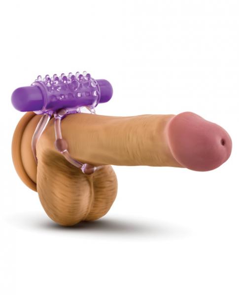 The Player Vibrating Double Strap Cock Ring Purple - SP BOUTIQUE