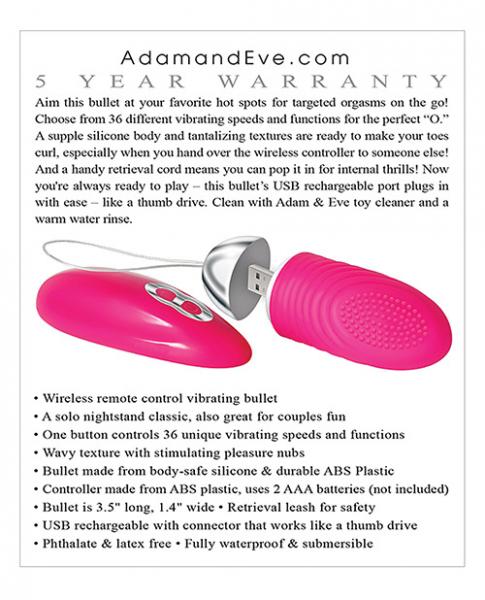 Rechargeable Vibrating Bullet by Adam & Eve SP BOUTIQUE Rechargeable Vibrating Bullet by Adam & Eve SP BOUTIQUE