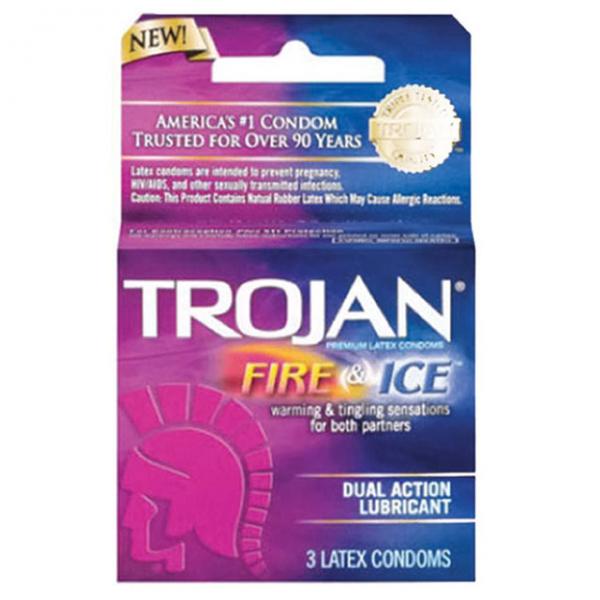 Trojan Fire &amp; Ice Lubricated Latex Condoms - SP BOUTIQUE