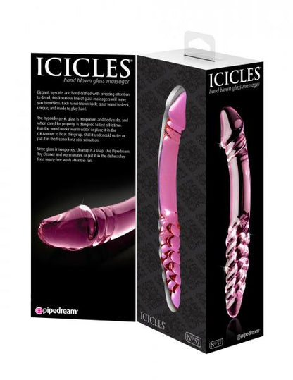 Icicles No 57 Glass Double Dildo Pink - SP BOUTIQUE