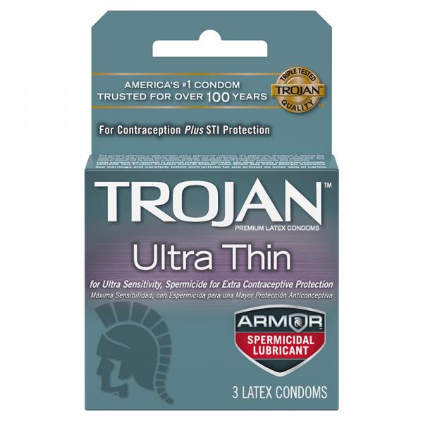 Trojan Ultra Thin Armor (spermicidal) 3pk - SP BOUTIQUE