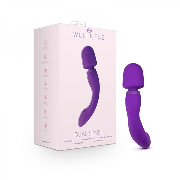 Wellness Dual Sense Purple Massager - 10-Function RumbleTech, Waterproof, Skin Sense Technology - SP BOUTIQUE