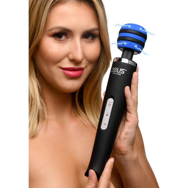 Zeus E-Stim Vibe Wand Massager - Corded, 3 Speeds, 7 Vibrations, Flexible Neck, Premium Silicone - SP BOUTIQUE
