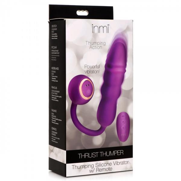 Thrust Thumper Thrusting Silicone Vibrator With Remote - SP BOUTIQUE