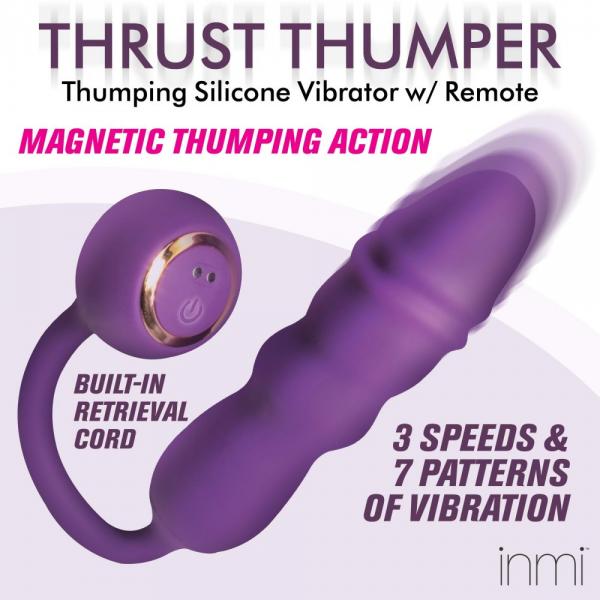 Thrust Thumper Thrusting Silicone Vibrator With Remote - SP BOUTIQUE