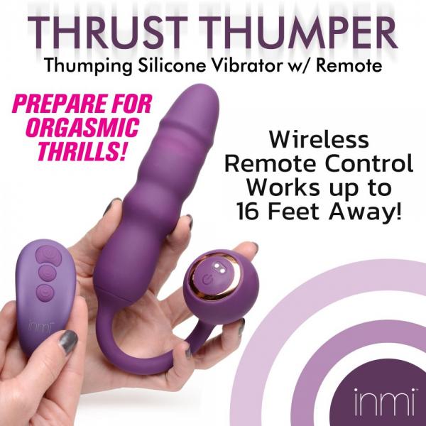Thrust Thumper Thrusting Silicone Vibrator With Remote - SP BOUTIQUE