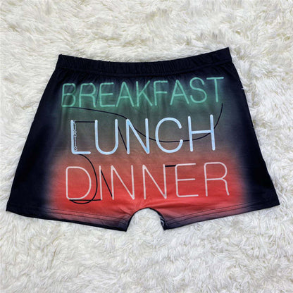 BREAKFAST LUNCH DINNER SNACK SHORTS - SP BOUTIQUE
