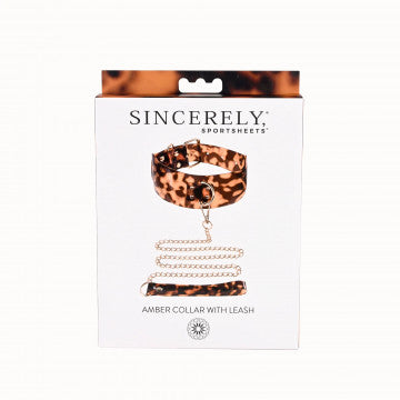 Sincerely Amber Collar With Leash - SP BOUTIQUE