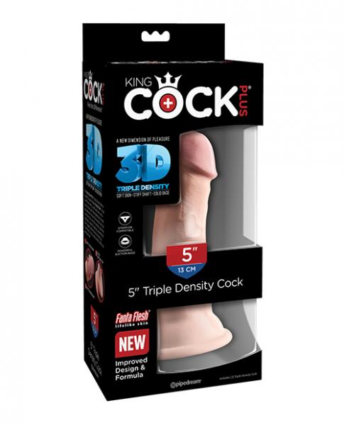 King Cock Triple Density 5 inches Dildo Beige - SP BOUTIQUE