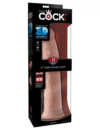 King Cock Triple Density 11 inches Dildo Beige - SP BOUTIQUE