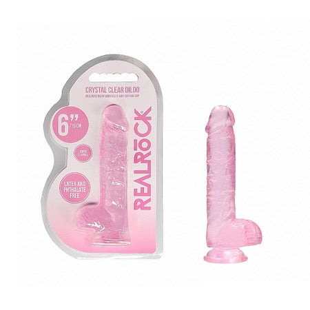 REALRoCK Crystal  Realistic Dildo With Balls 6" - SP BOUTIQUE