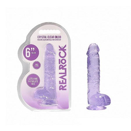 REALRoCK Crystal  Realistic Dildo With Balls 6" - SP BOUTIQUE