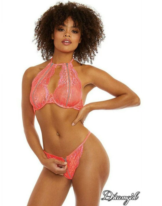 Dreamgirl Coral Bralette &amp; Panty - SP BOUTIQUE
