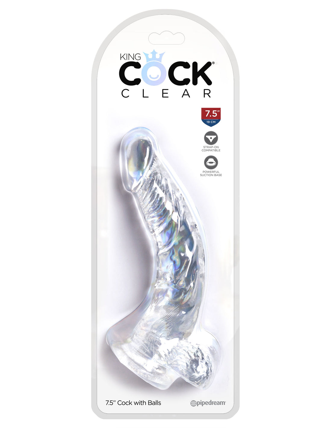 King Cock Clear 7.5&quot; Cock With Balls - SP BOUTIQUE