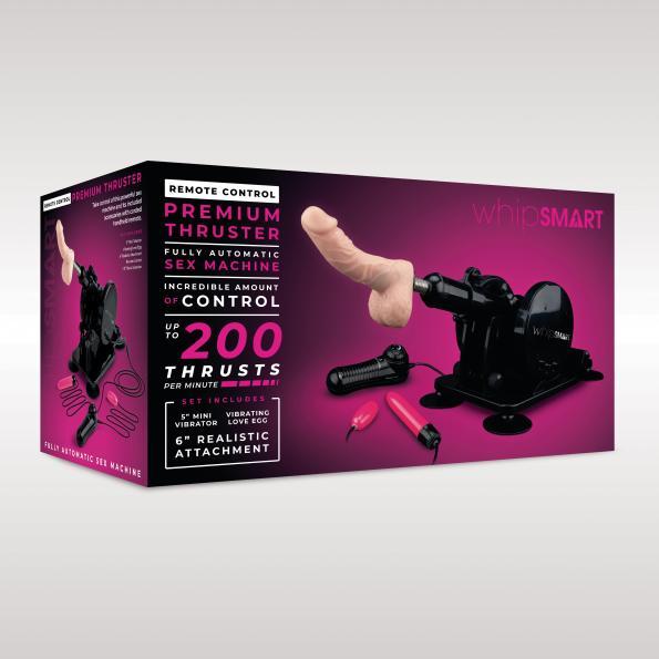 Whipsmart Remote Control Thruster Sex Machine | 200 Thrusts Per Minute, 7.8&quot; Extension Rod &amp; 5&quot; Vibrator - SP BOUTIQUE