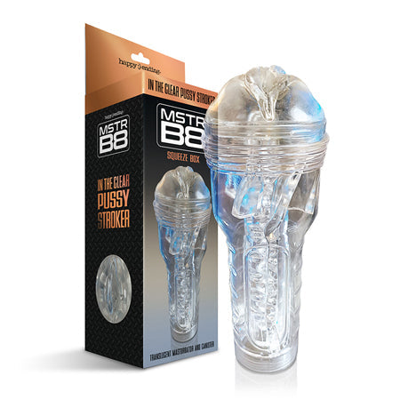 Happy Endings Mstr b8 In the Clear Pussy Stroker Squeeze Box Canister - SP BOUTIQUE