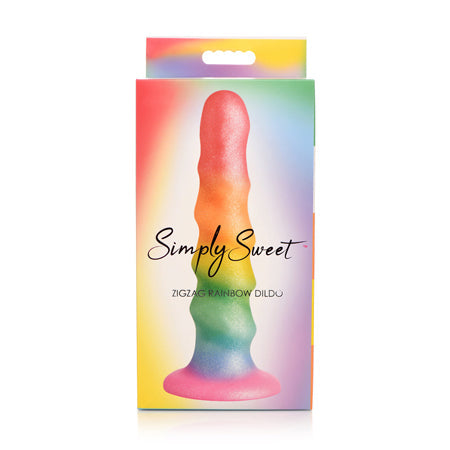 Simply Sweet Zigzag  Silicone Dildo Rainbow - SP BOUTIQUE