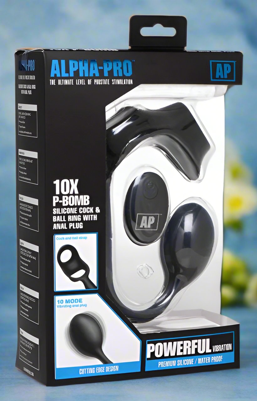 10X P-Bomb Silicone Cock and Ball Ring with Vibrating Anal Plug XR BRAND