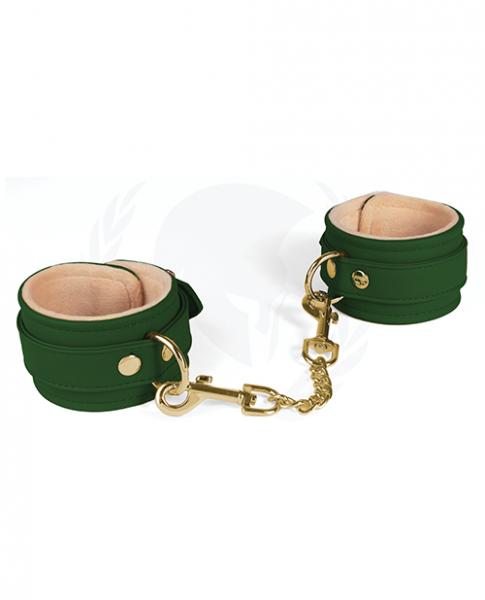 Spartacus Pu Ankle Cuffs W/plush Lining - Green - SP BOUTIQUE