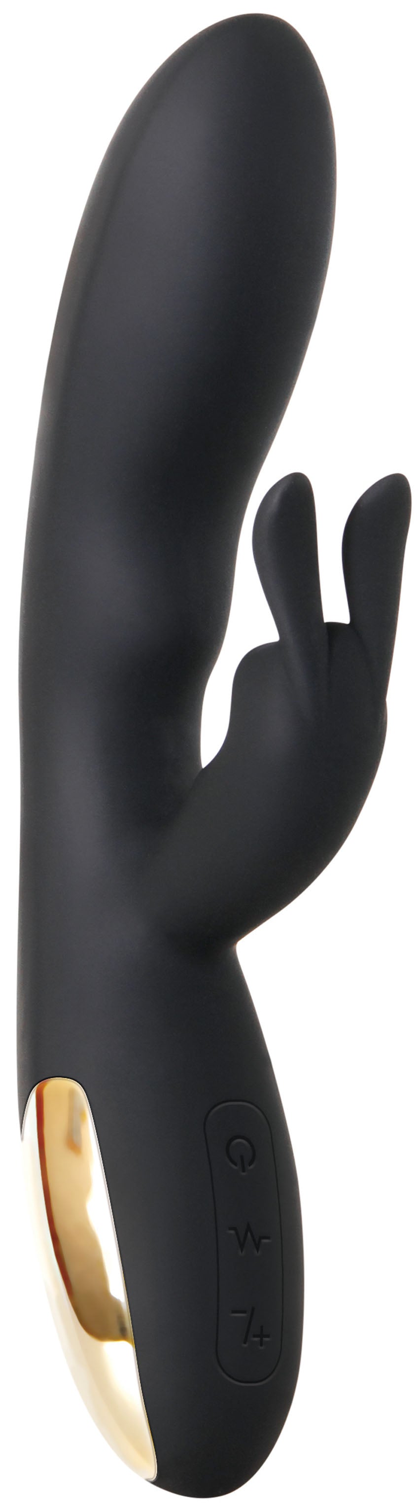 Experience intense sensations with the Adam &amp; Eve Rechargeable Midnight Rabbit, featuring soft silicone and a curved G-Spot shaft, an exquisite rechargeable rabbit vibrator.
