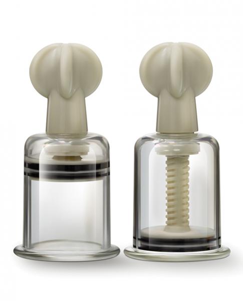 Temptasia Clit &amp; Nipple Large Twist Suckers Clear Set Of 2 - SP BOUTIQUE