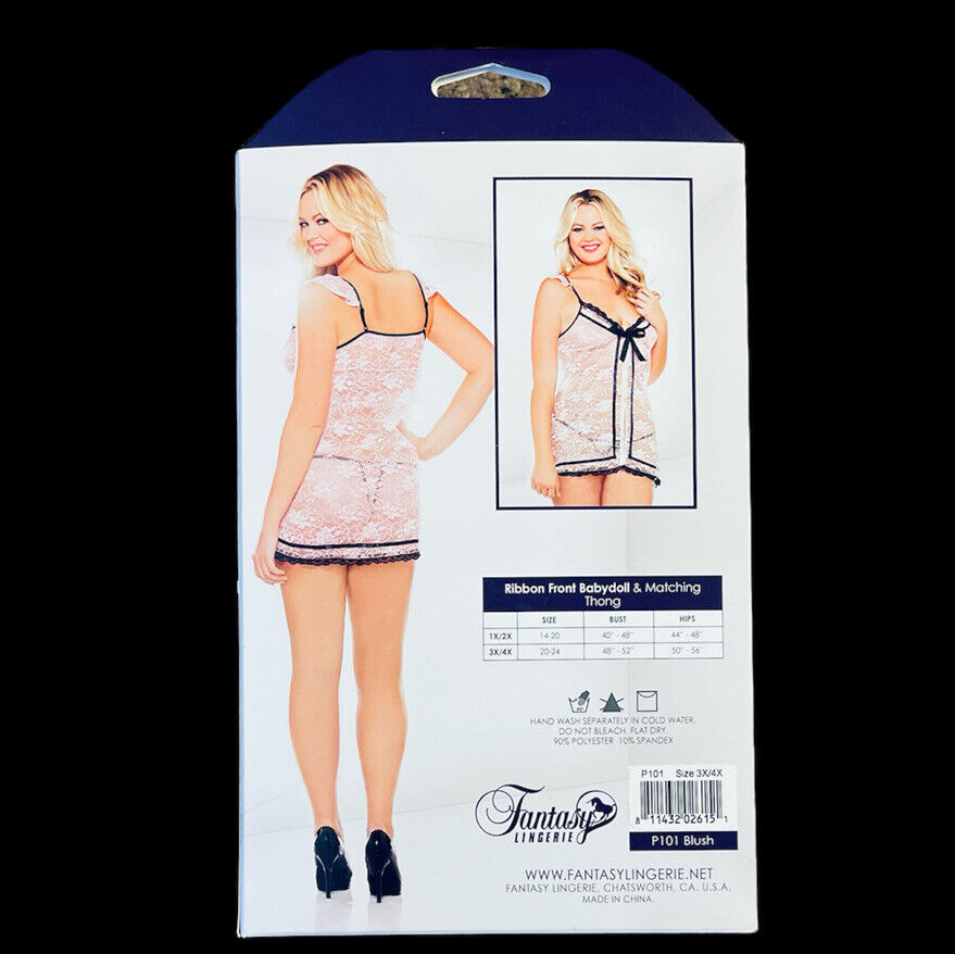 Curve Lace Babydoll Thong Set Sexy Sheer - SP BOUTIQUE