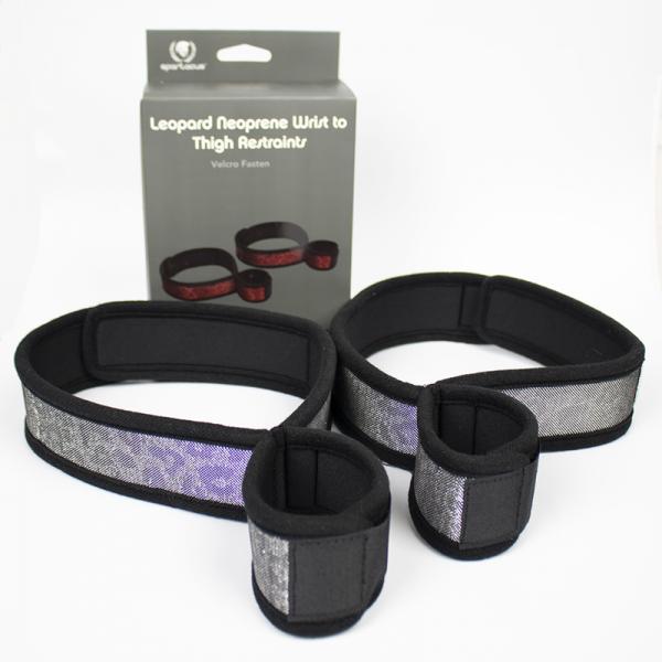 Spartacus Wrist To Thigh Cuffs - Neoprene Silver - SP BOUTIQUE