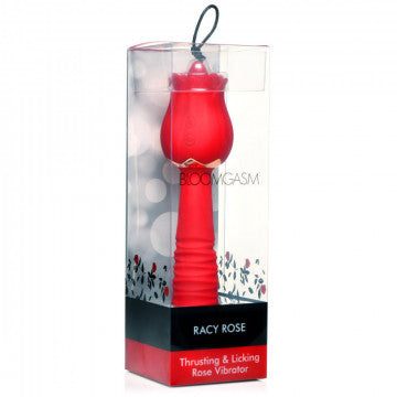 Bloomgasm Racy Rose Thrust and Lick Vibrator - Red - SP BOUTIQUE