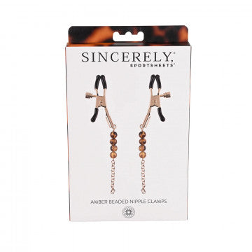 Sincerely Amber Beaded Nipple Clamp - SP BOUTIQUE